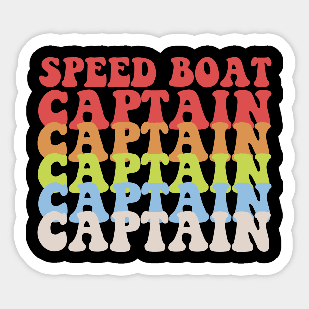 Speed Boat Captain Sticker by thingsandthings